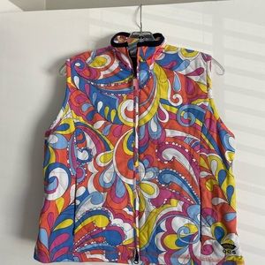 Oleg Cassini Sport Abstract Pattern Multi Colored Vest